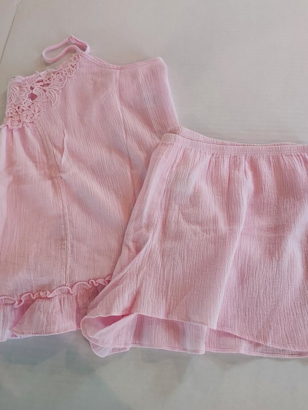 Linea Donatella Pink Two Piece Cotton Pajama Short Set Size XLG NWOT